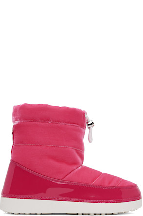 Pink Snow Velvet Boots