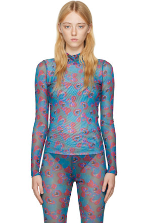 Blue Polka Dot Turtleneck