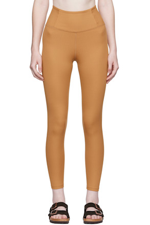 Tan Rib High-Rise Leggings