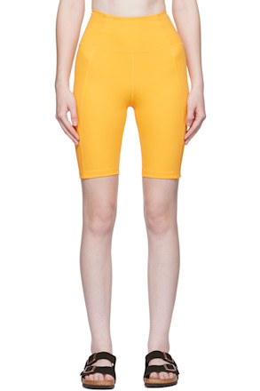 Orange High-Rise Bike Shorts