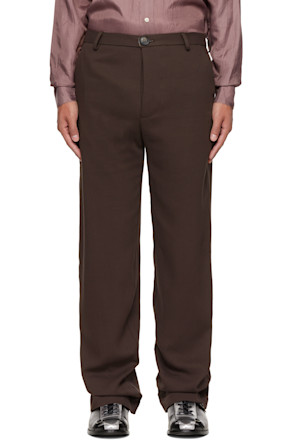 Brown Draped Trousers