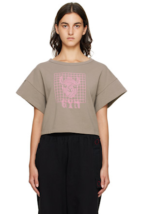 Taupe Embroidered Llama T-Shirt