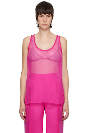 Pink Semi-Sheer Tank Top