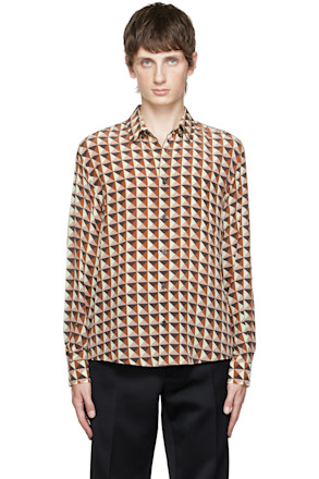 Brown Graphic Print Shirt