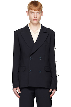 Navy Drawstring Blazer