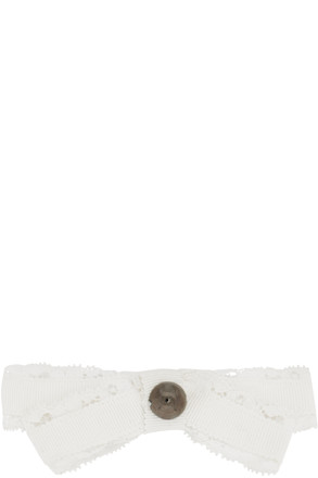 White Bow Hair Barrette