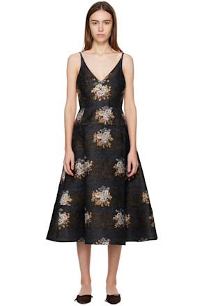Black Doris Midi Dress