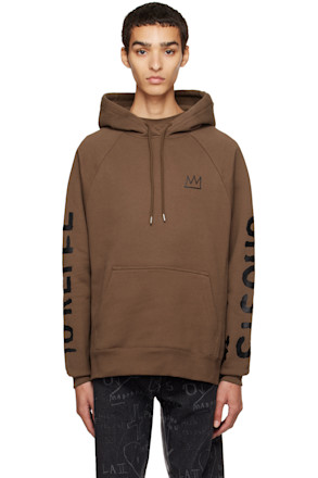 Brown Jean-Michel Basquiat Racing Self-Portrait Hoodie
