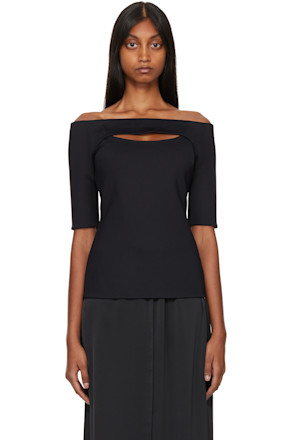 Black Off-The-Shoulder T-Shirt