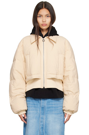 Beige Layered Down Jacket