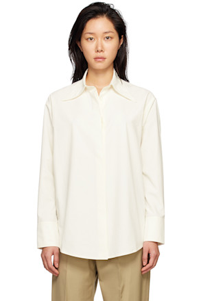 Off-White Pointed Collar Shirt