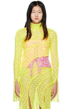 SSENSE Exclusive Yellow Asymmetrical Turtleneck