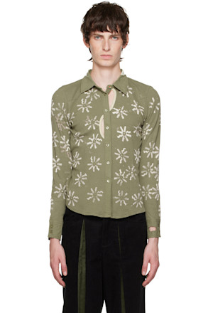 SSENSE Exclusive Green 'Field Of Flowers' Shirt