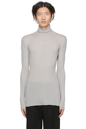 Gray Virgin Wool Turtleneck