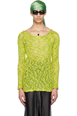 SSENSE Exclusive Yellow Distressed Sweater
