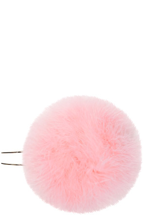 Pink Fuzzy Ball Hair Pin