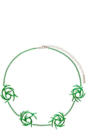 SSENSE Exclusive Green Mini Coral Twist Necklace