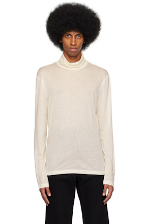 Off-White Semi-Sheer Turtleneck