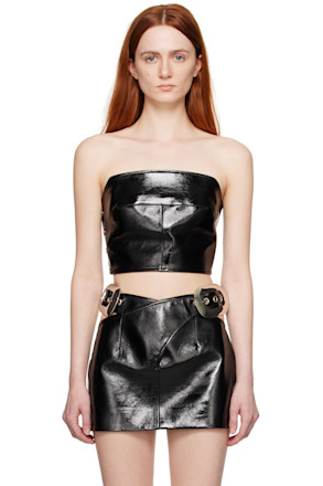 SSENSE Exclusive Black Faux-Leather Camisole