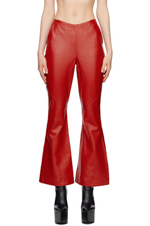 SSENSE Exclusive Red Leather Trousers