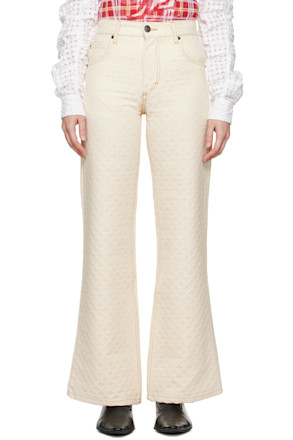 Beige Five-Pocket Jeans