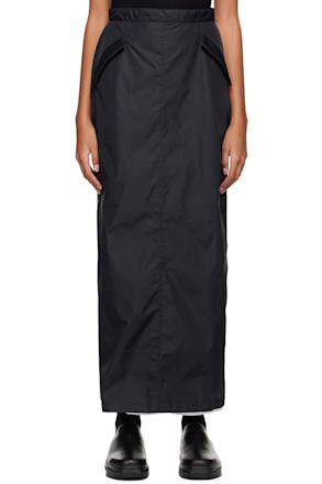 Black Layered Midi Skirt