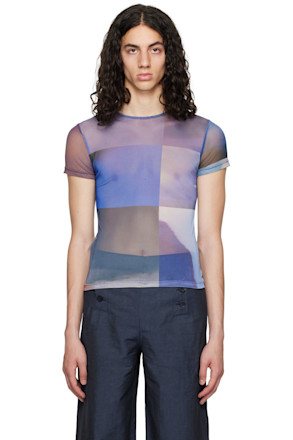 SSENSE Exclusive Purple Grid Tech T-Shirt