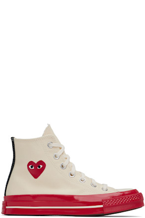 Off-White & Red Converse Edition PLAY Chuck 70 High-Top Sneakers