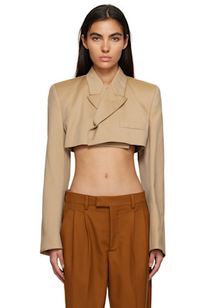 Tan Cropped Blazer