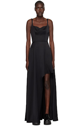 Black Asymmetric Maxi Dress