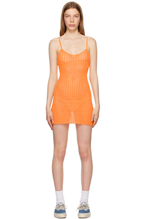Orange Scalloped Minidress