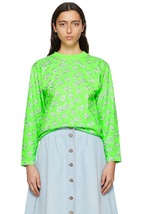 Green Printed Long Sleeve T-Shirt