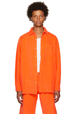 Orange Spread Collar Shirt