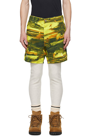 Green Embroidered Shorts