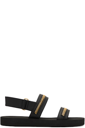 Black Zip Sandals