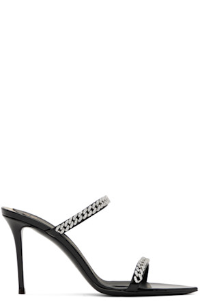 Black Intriigo String 90 Heeled Sandals