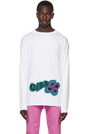 White Checkerboard Long Sleeve T-Shirt