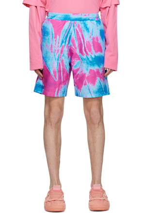 Pink & Blue Pattern Swim Shorts
