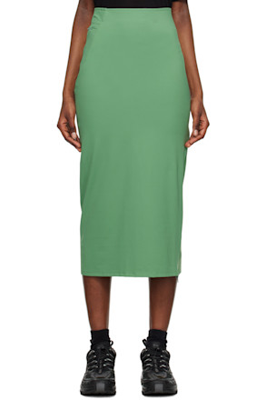 Green Zip Midi Skirt