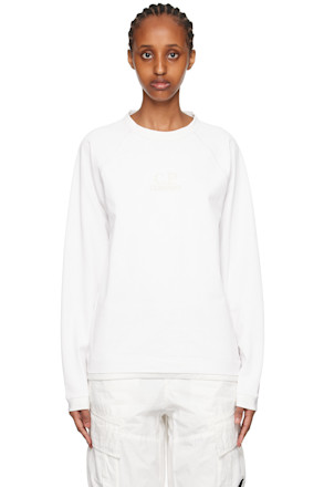 White Embroidered Sweatshirt