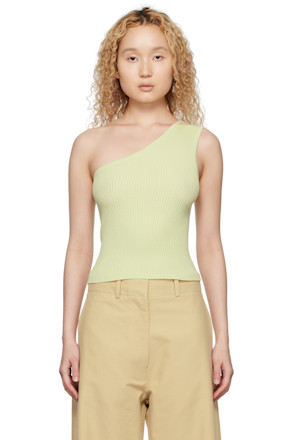 Green Single-Shoulder Tank Top