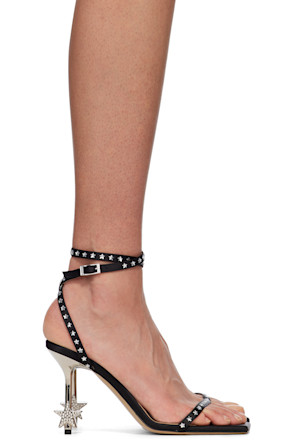 Black Amelie Star Heeled Sandals