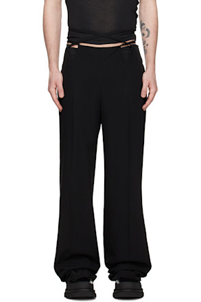 Black V-Wire Trousers