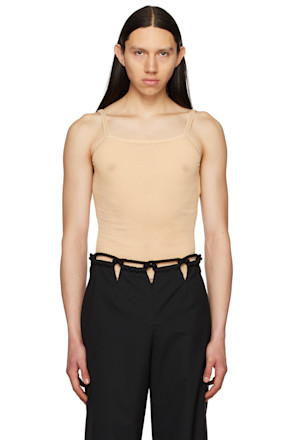 Beige Semi-Sheer Tank Top