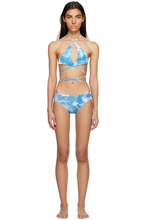 Blue & White Tie Bikini