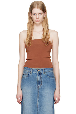 Brown Strapless Tube Top