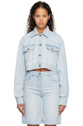Blue Cropped Denim Jacket