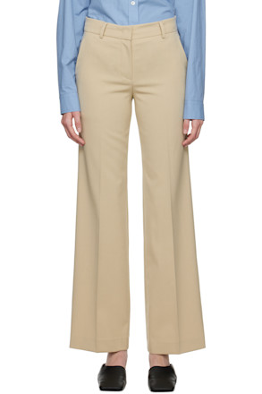 Beige Creased Trousers
