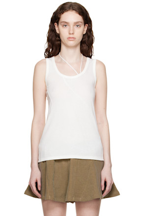 White Scoop Neck Tank Top