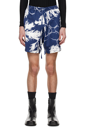 Navy Graphic Shorts